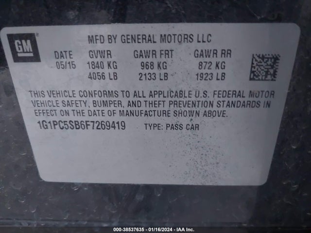 Chevrolet Cruze 1lt Auto 2015 1G1PC5SB6F7269419 Image 9