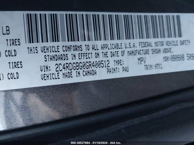 Dodge Grand Caravan Se 2016 2C4RDGBG0GR400512 Image 9