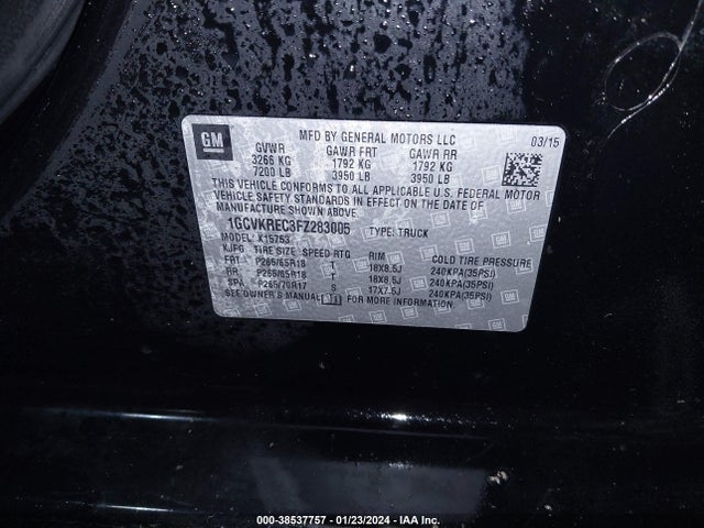 Chevrolet Silverado 1500 2lt 2015 1GCVKREC3FZ283005 Image 9