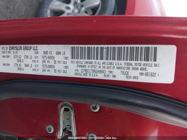 2010 DODGE RAM 1500 SLT/SPORT/TRX VIN: 1D7RB1CT9AS249843