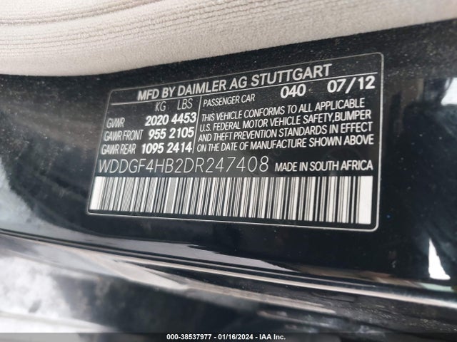 2013 MERCEDES-BENZ C 250 LUXURY/SPORT VIN: WDDGF4HB2DR247408