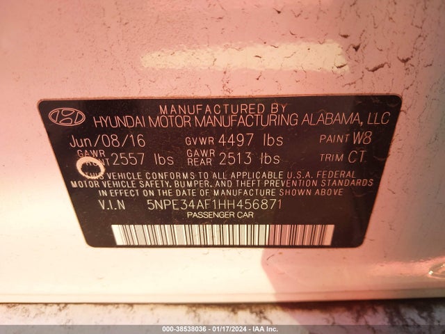 5NPE34AF1HH456871 Hyundai Sonata Sport