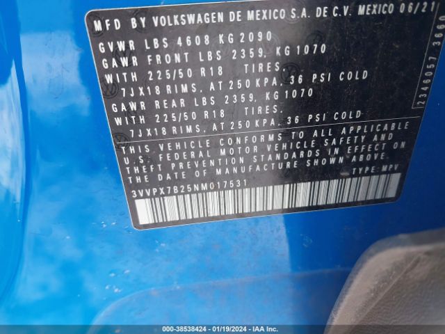 3VVPX7B25NM017531 Volkswagen Taos 1.5t Se