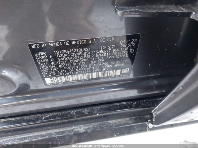 2023 HONDA HR-V 3CZRZ2H7XPM731384 Photo 8