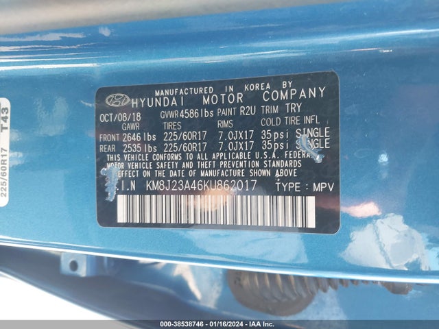 Hyundai TUCSON SE 2019 KM8J23A46KU862017 Image 9
