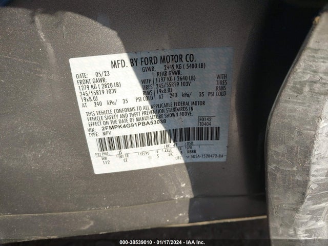 Ford EDGE SE 2023 2FMPK4G91PBA53038 Image 9
