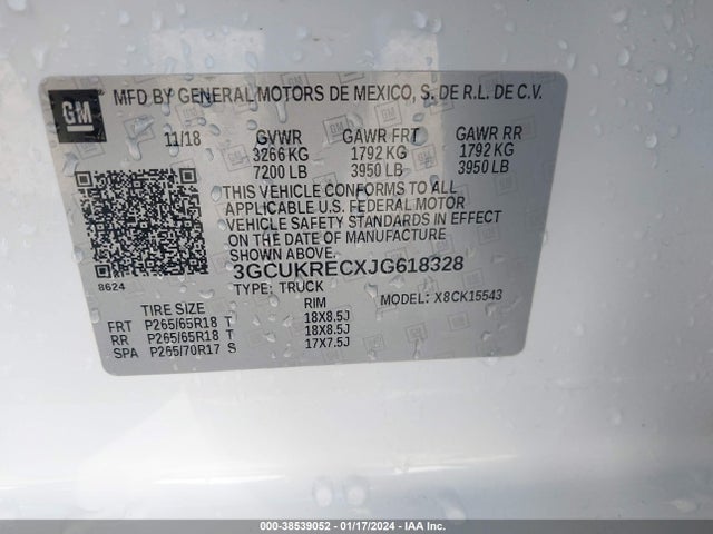 Chevrolet Silverado 1500 2lt 2018 3GCUKRECXJG618328 Image 9