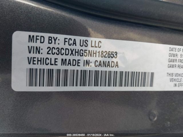 2C3CDXHG5NH182653 Dodge Charger Gt Rwd