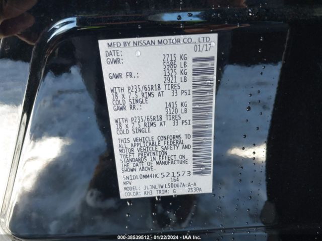 5N1DL0MM4HC521573 Infiniti QX60