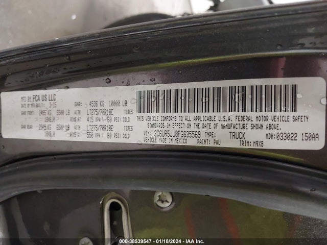 RAM 2500 Big Horn 2015 3C6UR5JJ8FG635569 Image 9