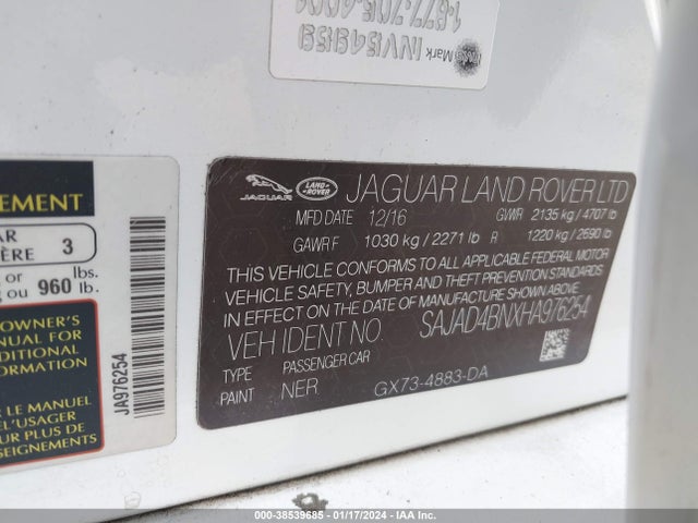 2017 JAGUAR XE SAJAD4BNXHA976254 Photo 8