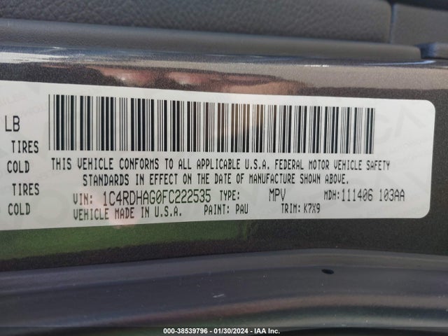 Dodge Durango Sxt 2015 1C4RDHAG0FC222535 Image 9