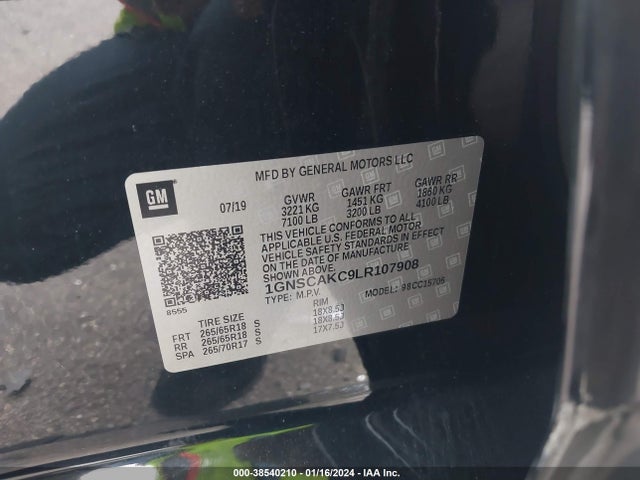Chevrolet Tahoe 2wd Ls 2020 1GNSCAKC9LR107908 Image 9