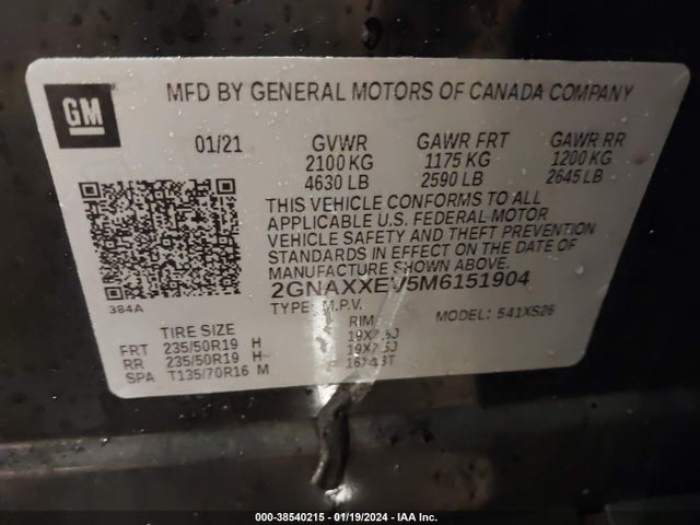 Chevrolet Equinox Awd Premier 2021 2GNAXXEV5M6151904 Image 9