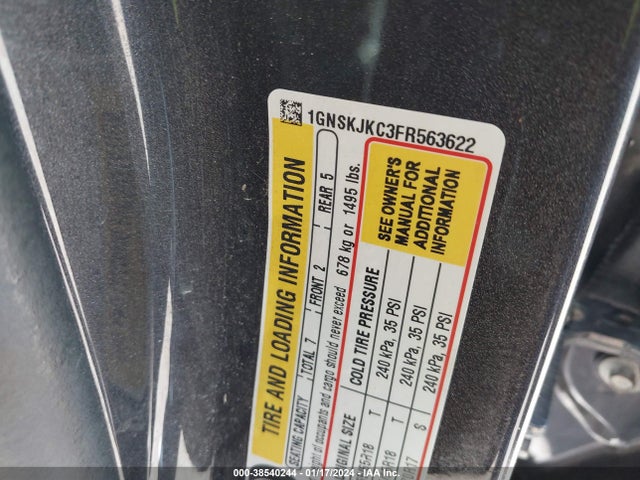 Chevrolet Suburban 1500 Lt 2015 1GNSKJKC3FR563622 Image 9