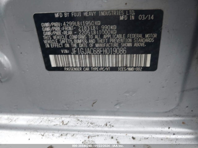 JF1GJAC68EH019086 Subaru Impreza 2.0i Premium