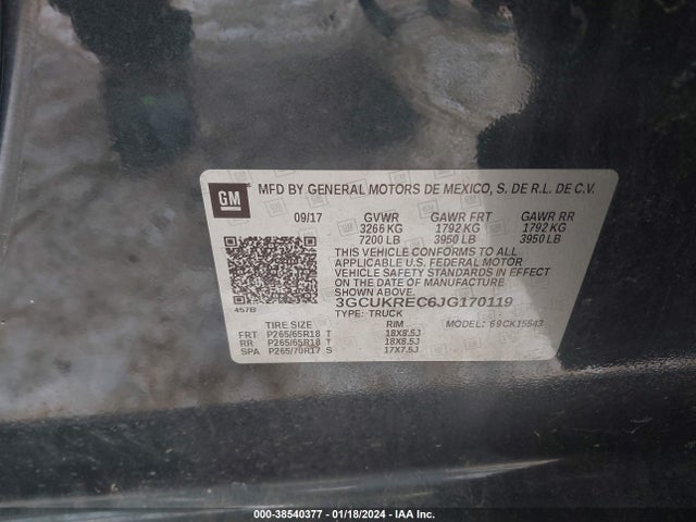 Chevrolet Silverado 1500 1lt 2018 3GCUKREC6JG170119 Image 9