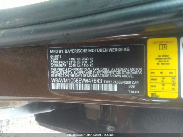 WBAVM1C58EVW47843 BMW X1 Sdrive28i