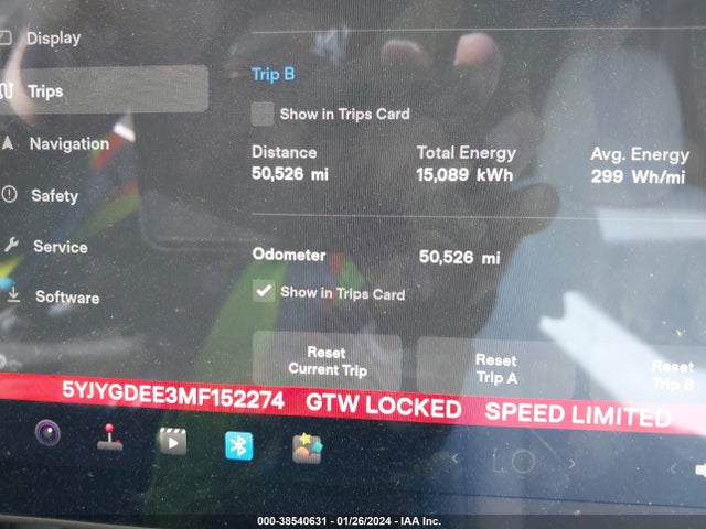 2021 TESLA MODEL Y LONG RANGE DUAL MOTOR ALL-WHEEL DRIVE VIN: 5YJYGDEE3MF152274