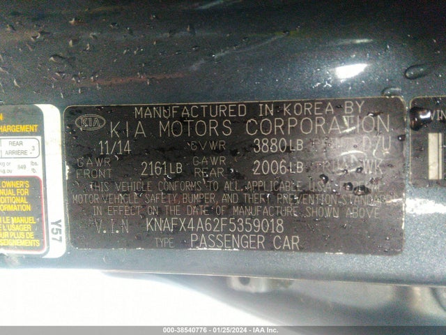 KIA FORTE LX 2015 KNAFX4A62F5359018 Image 9