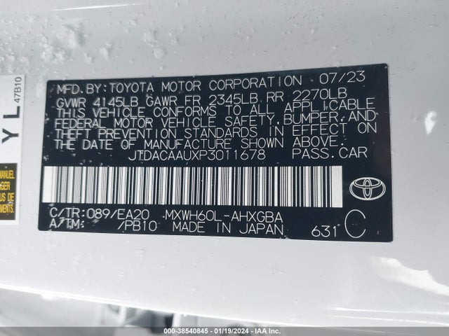 Toyota PRIUS XLE 2023 JTDACAAUXP3011678 Image 9