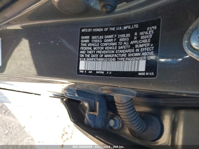 Honda CIVIC EX 2019 SHHFK7H68KU213240 Image 8