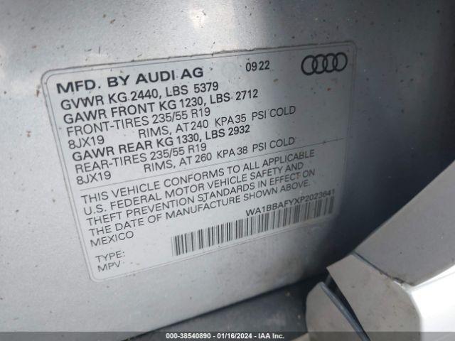 2023 AUDI Q5 WA1BBAFYXP2023641 Photo 8