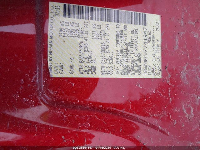 Nissan Frontier Sv 2015 1N6AD0ER5FN741947 Image 9