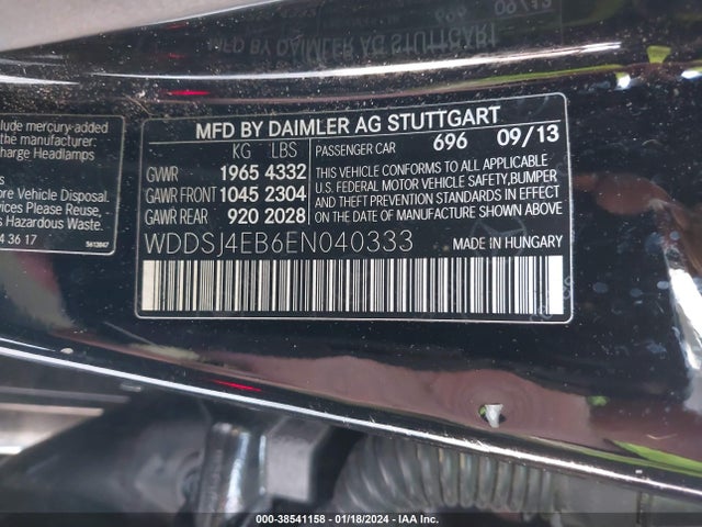 WDDSJ4EB6EN040333 Mercedes-Benz CLA 250
