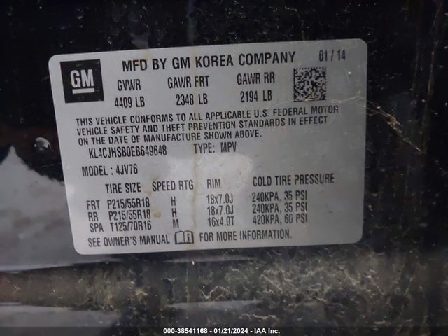 KL4CJHSB0EB649648 Buick Encore Premium
