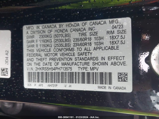 Honda Cr-v Hybrid Sport 2023 2HKRS5H54PH713575 Image 9