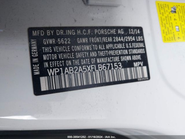 2015 PORSCHE MACAN WP1AB2A5XFLB67153 Photo 8