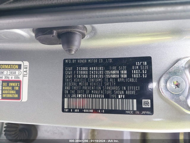 Honda CR-V EX 2019 JHLRW2H51KX008056 Image 9