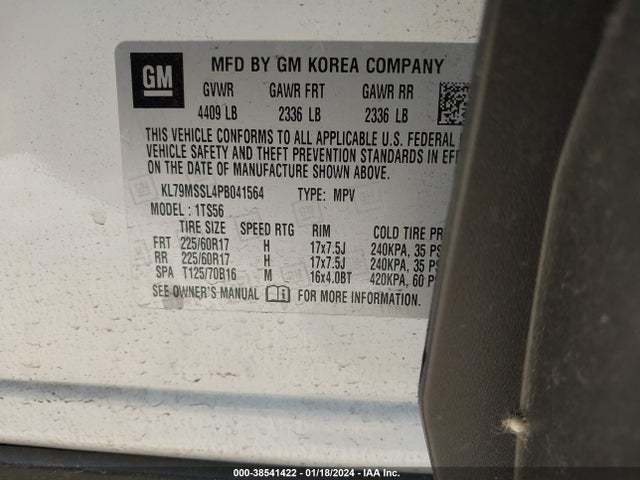 Chevrolet Trailblazer Awd Activ 2023 KL79MSSL4PB041564 Image 9