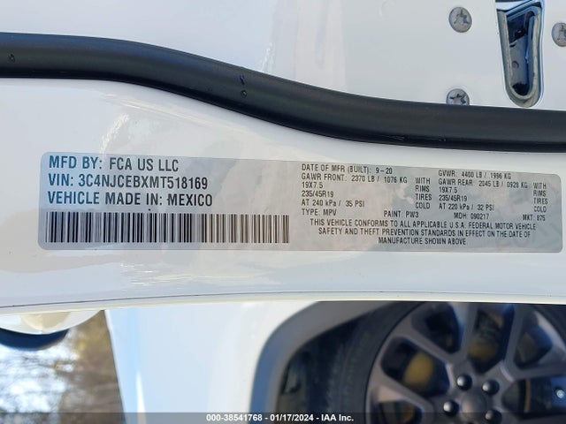 3C4NJCEBXMT518169 Jeep Compass 80th Anniversary Fwd