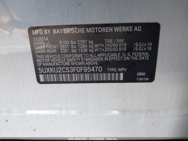 5UXKU2C53F0F95470 BMW X6 Xdrive35i