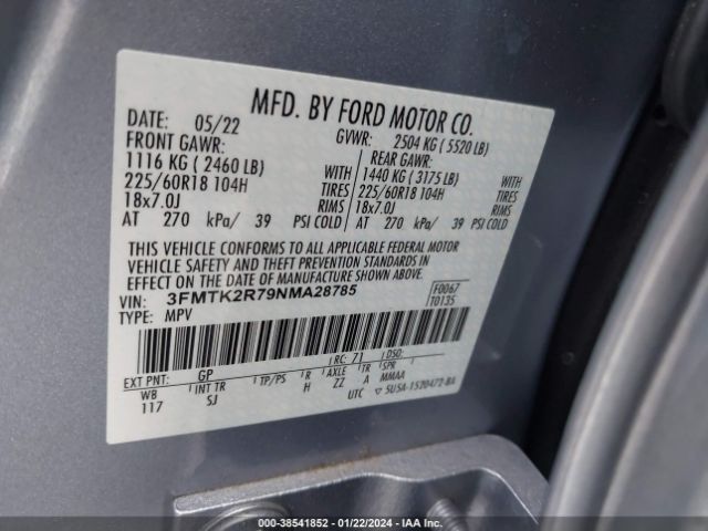2022 FORD MUSTANG MACH-E 3FMTK2R79NMA28785 Photo 8