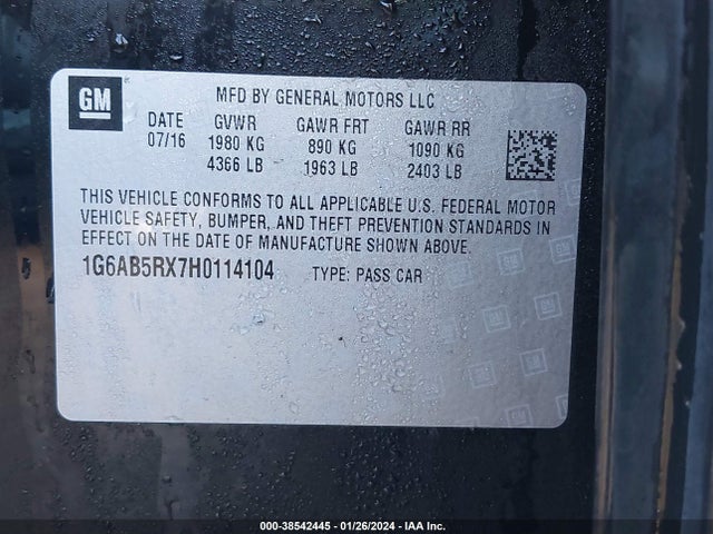 Cadillac ATS LUXURY 2017 1G6AB5RX7H0114104 Image 9
