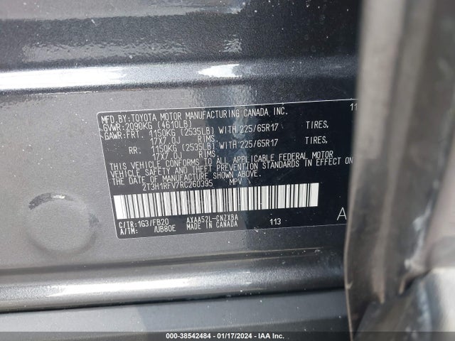 2024 TOYOTA RAV4 LE VIN: 2T3H1RFV7RC260395