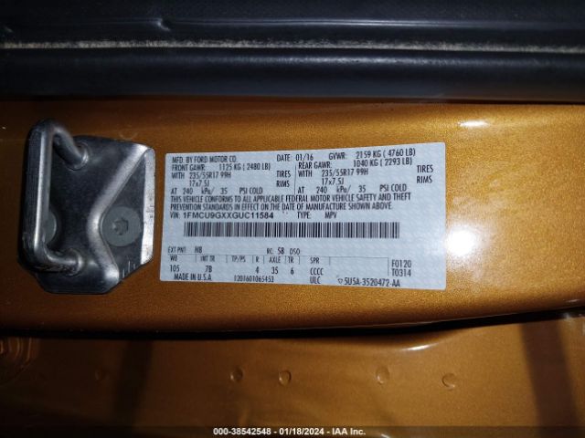 1FMCU9GXXGUC11584 Ford ESCAPE SE