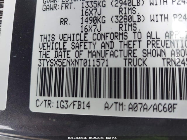 Toyota Tacoma Sr 2022 3TYSX5ENXNT011571 Image 9