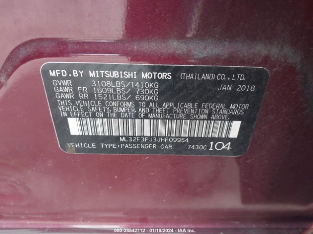 2018 MITSUBISHI MIRAGE G4 ML32F3FJ3JHF09954 Photo 8