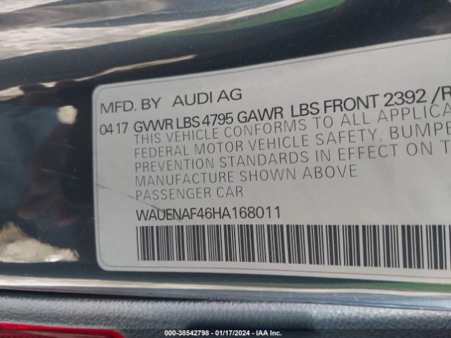 WAUENAF46HA168011 Audi A4 2.0t Premium