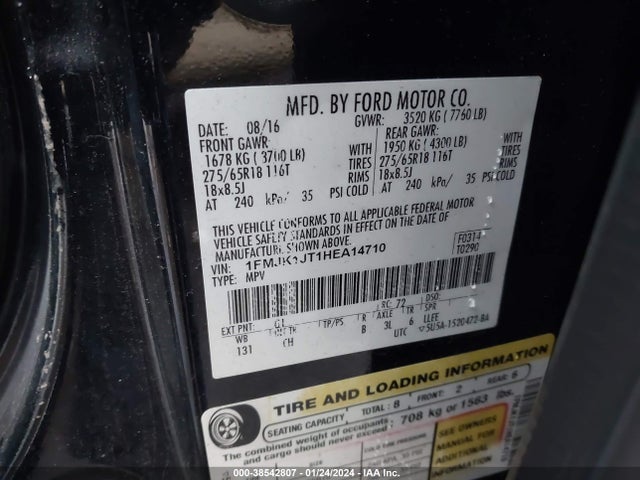 Ford Expedition El Xlt 2017 1FMJK1JT1HEA14710 Image 9