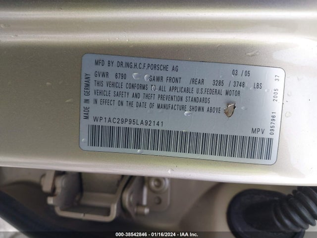 2005 PORSCHE CAYENNE WP1AC29P95LA92141 Photo 8