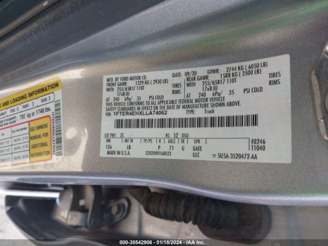 1FTER4EHXLLA74062 Ford Ranger Xlt