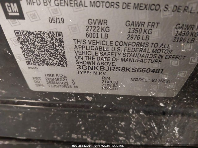 Chevrolet BLAZER RS 2019 3GNKBJRS8KS660481 Image 9