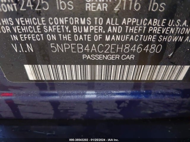 Hyundai SONATA GLS 2014 5NPEB4AC2EH846480 Image 9