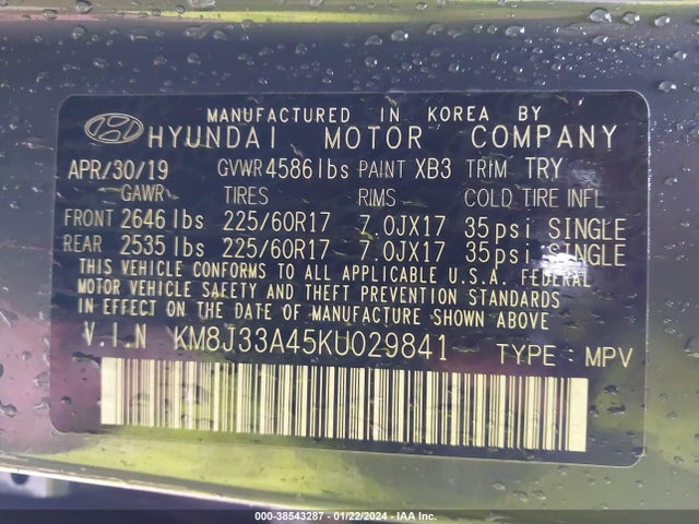 Hyundai Tucson Value 2019 KM8J33A45KU029841 Image 9