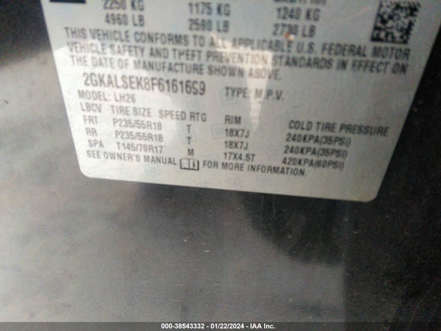 GMC Terrain Slt-1 2015 2GKALSEK8F6161699 Image 9